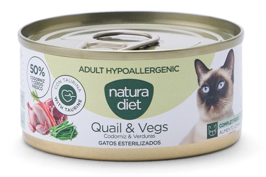 Natura Diet Vådfoder Cat Adult Hypoallergenic Quial and Vegs 85 g